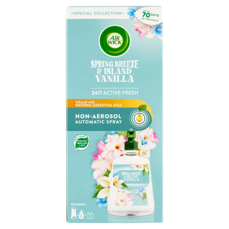 Air Wick Active Fresh Tavaszi szellő és vanília készülék és utántöltő 228 ml 