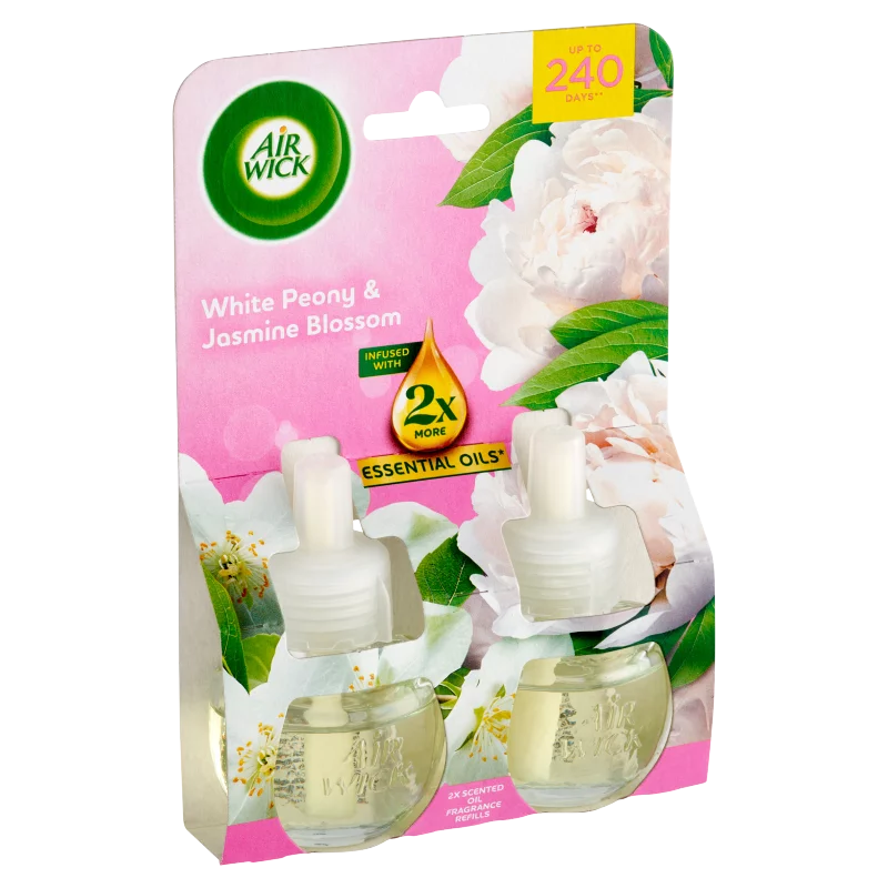 Air Wick Fehér Bazsarózsa és Jázminvirág elektromos utántöltő légfrissítő készülékhez 2 x 19 ml