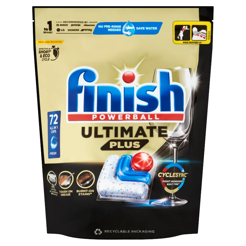 Finish Powerball Ultimate Plus All in 1 Fresh mosogatógép kapszula 72 db 878 g