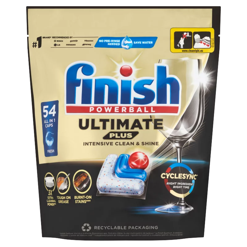 Finish Powerball Ultimate Plus All in 1 Regular mosogatógép kapszula 54 db 658,8 g