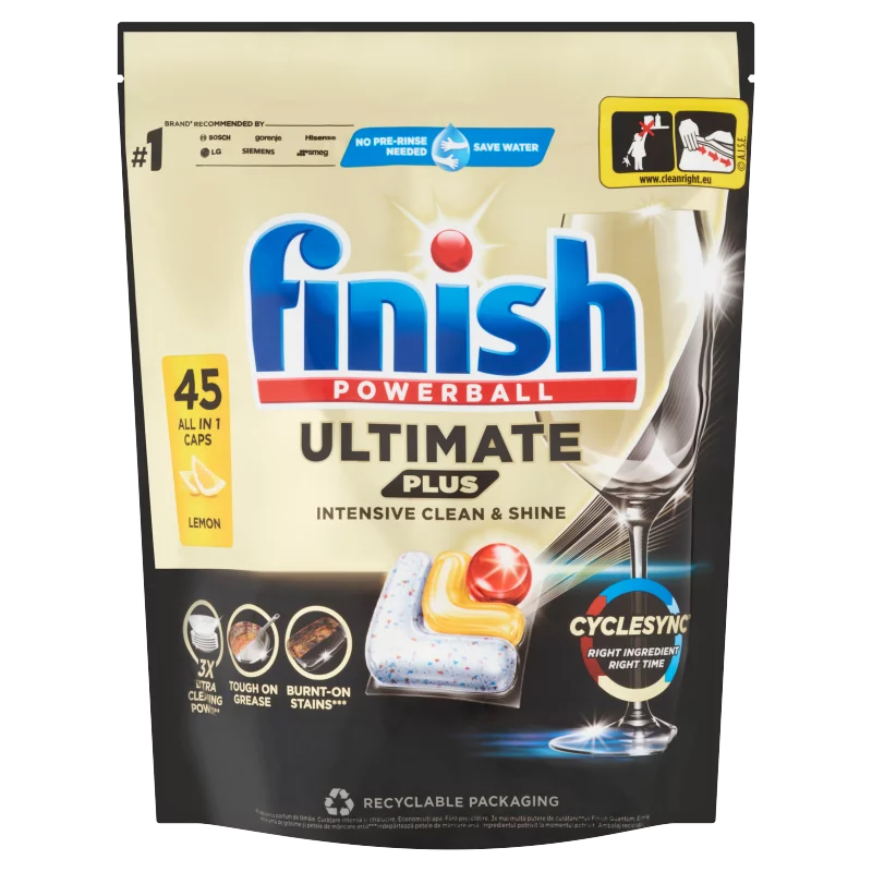 Finish Powerball Ultimate Plus All in 1 Citrom mosogatógép kapszula 45 kapszula 549 g