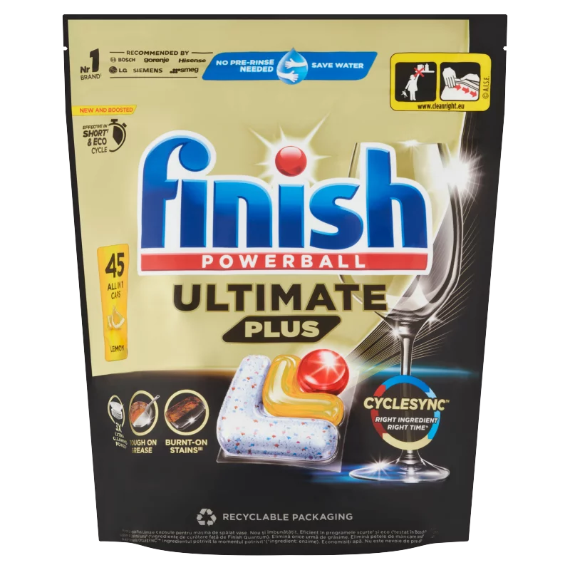 Finish Powerball Ultimate Plus All in 1 Citrom mosogatógép kapszula 45 kapszula 549 g