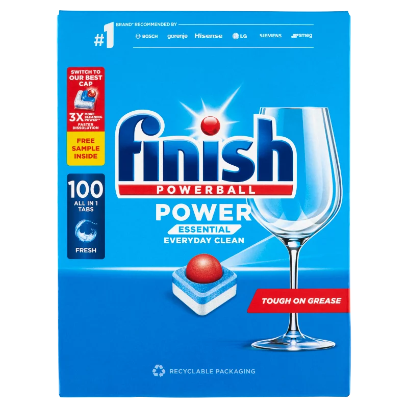 Finish Powerball Regular mosogatógép tabletta 100 db 1300 g + 2 kapszula 24,4 g