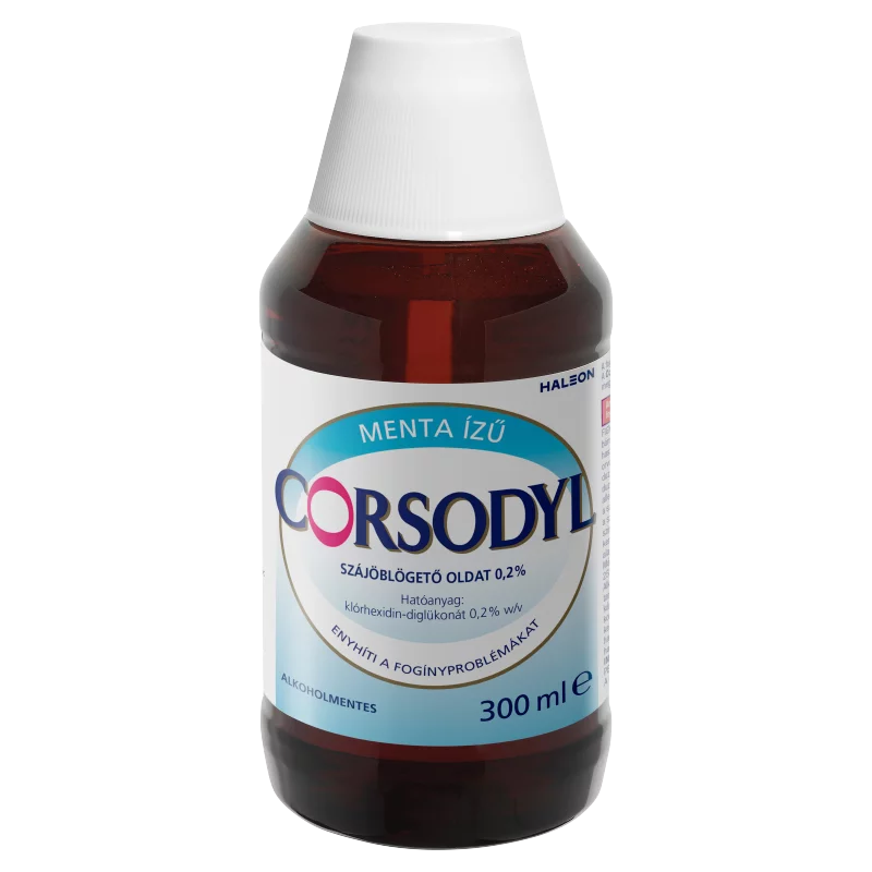 Corsodyl alkoholmentes menta ízű szájöblögető oldat 0,2% 300 ml 