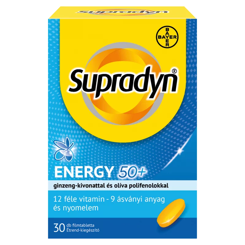 Supradyn Energia 50+ multivitamin & ásványi anyag étrend-kiegészítő filmtabletta 30 x 1,2 g (36 g)