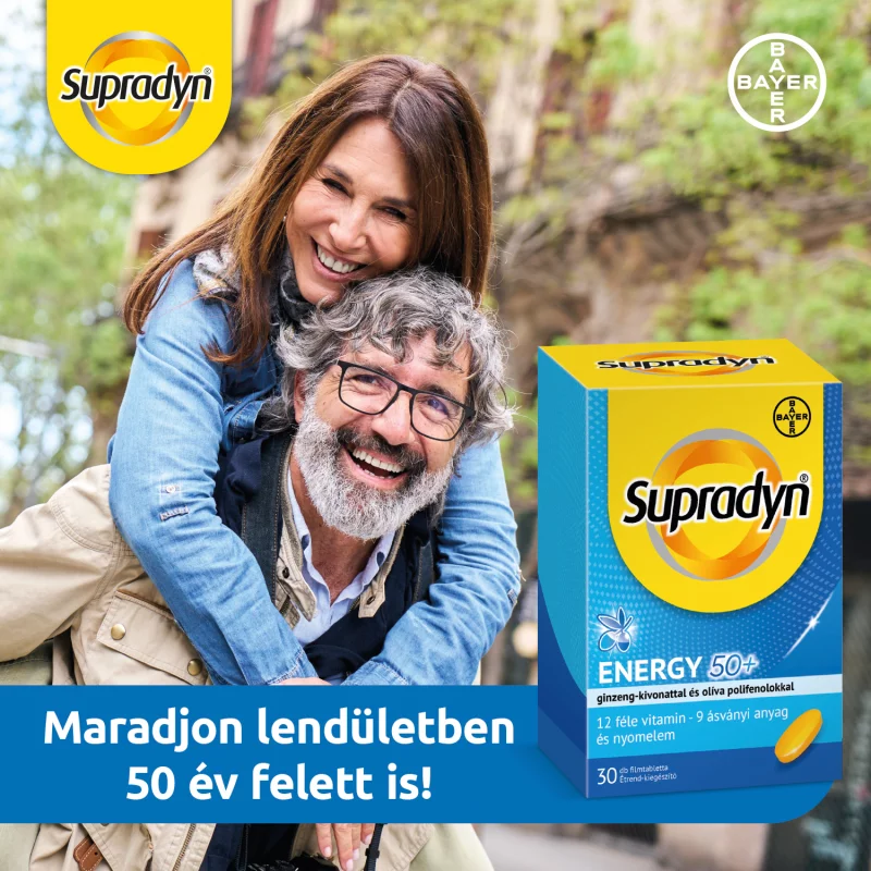 Supradyn Energia 50+ multivitamin & ásványi anyag étrend-kiegészítő filmtabletta 30 x 1,2 g (36 g)