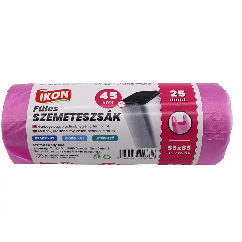 Füles szemeteszsák 55x65+15 cm 25 db/roll 45 literes 