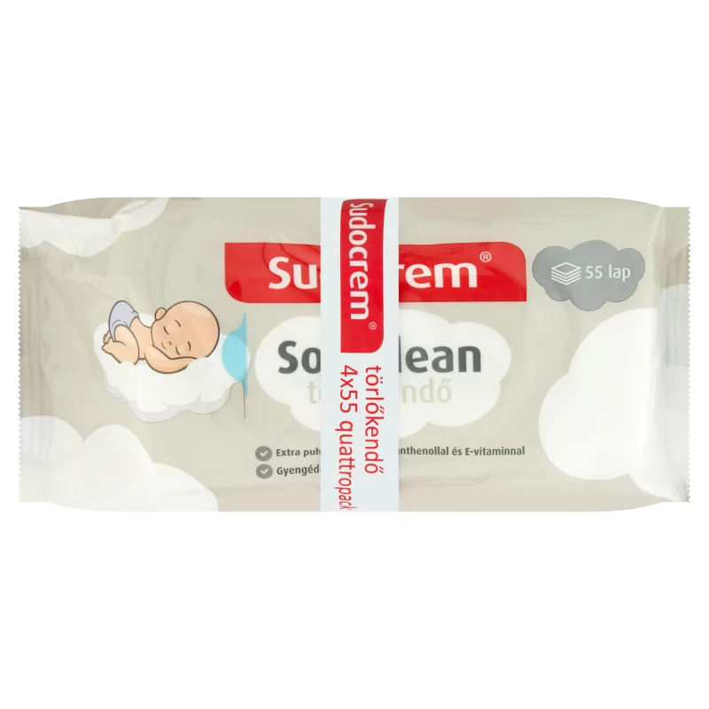 Sudocrem Soft Clean törlőkendő 4 x 55 db