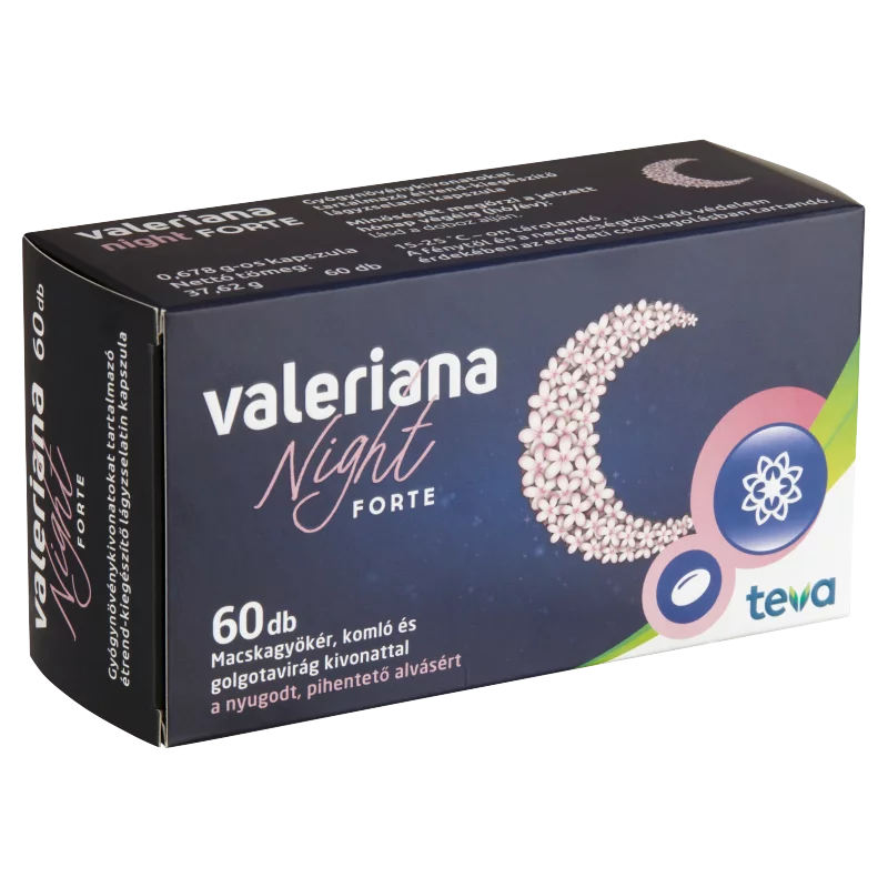 Valeriana Night Forte étrend-kiegészítő lágyzselatin kapszula 60 x 0,678 g (37,62 g)