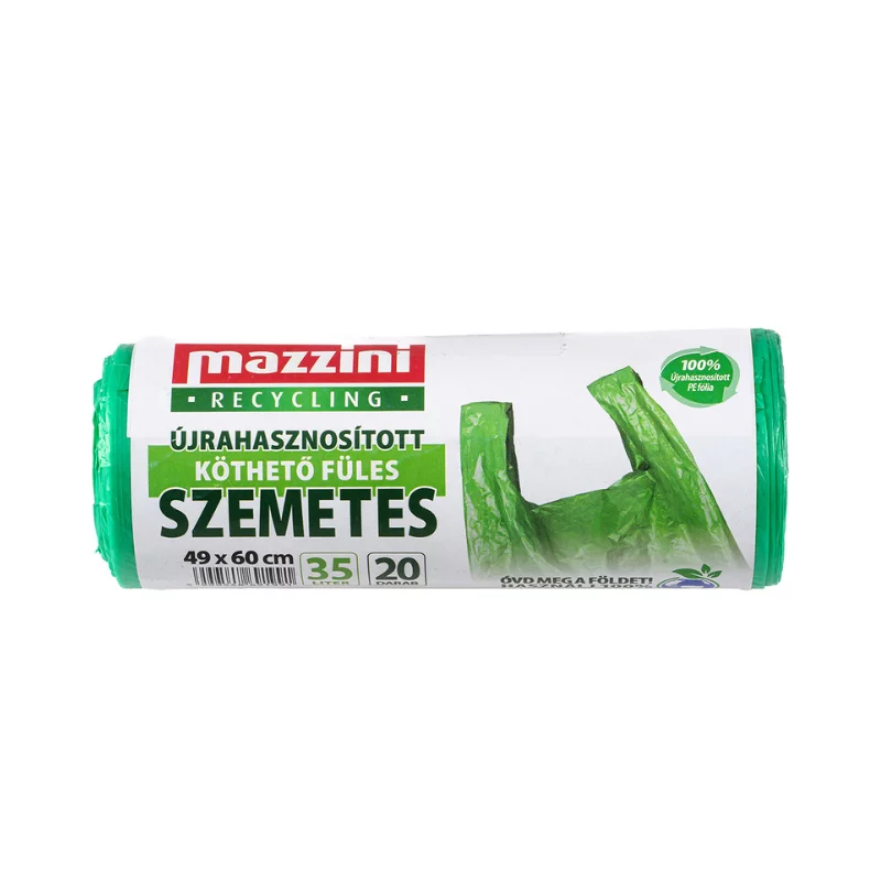 Mazzini szemeteszsák 20 db/roll újrahasznosított köthető füles 35l