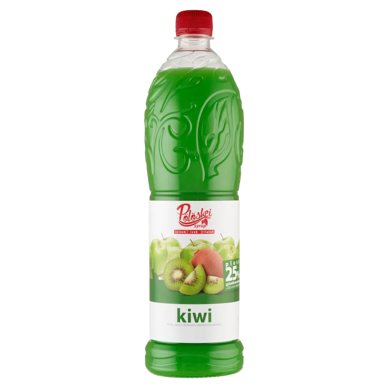 Pölöskei kiwi ízű szörp, cukorral és édesítőszerrel, csökkentett energiatartalommal 1 l