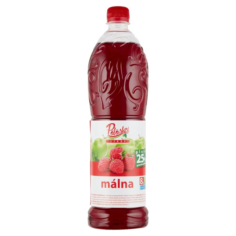 Pölöskei málna ízű szörp cukorral és édesítőszerrel 1 l