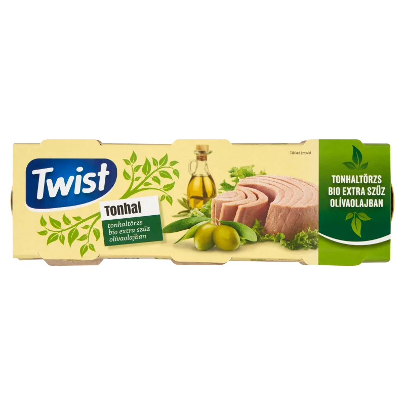 Twist tonhaltörzs bio extra szűz olívaolajban 3 x 80 g (240 g)