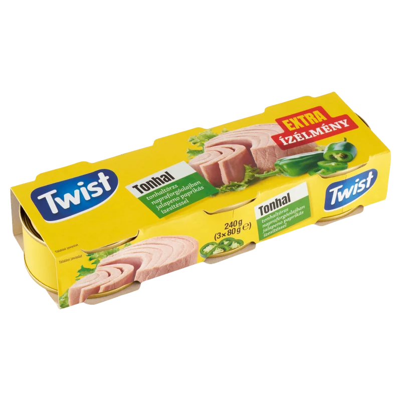 Twist tonhaltörzs napraforgóolajban jalapeno paprikás ízesítéssel 3 x 80 g (240 g)