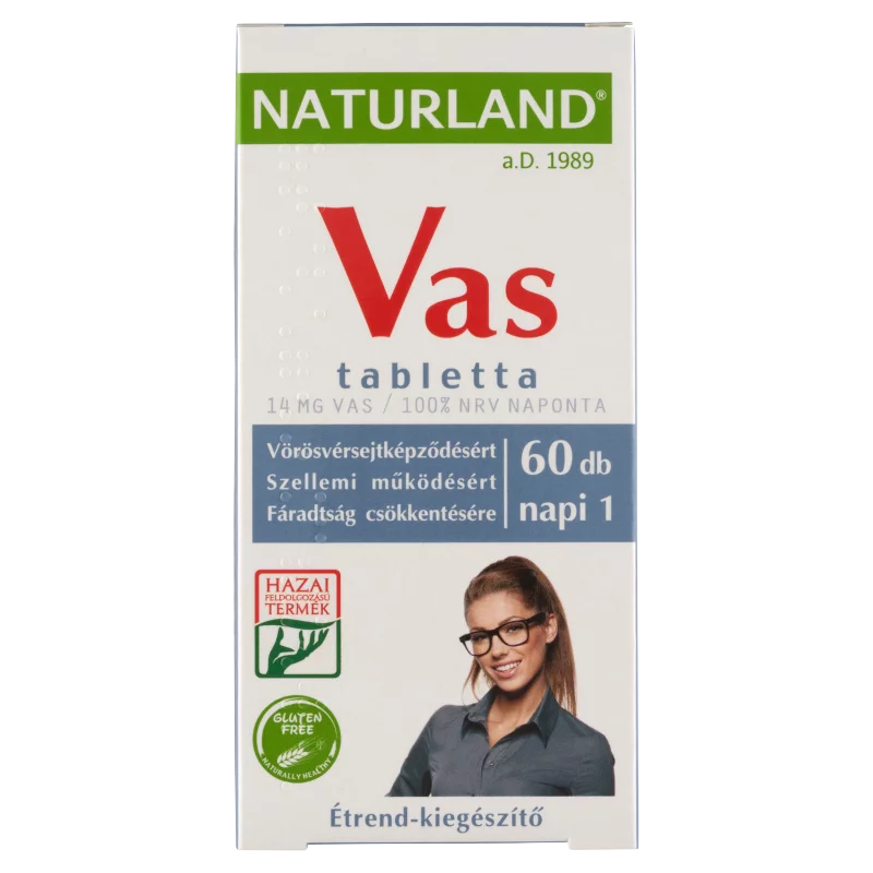 Naturland vas étrend-kiegészítő tabletta 60 db 51,36 g