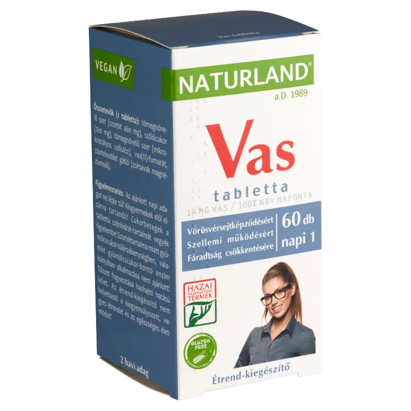 Naturland vas étrend-kiegészítő tabletta 60 db 51,36 g