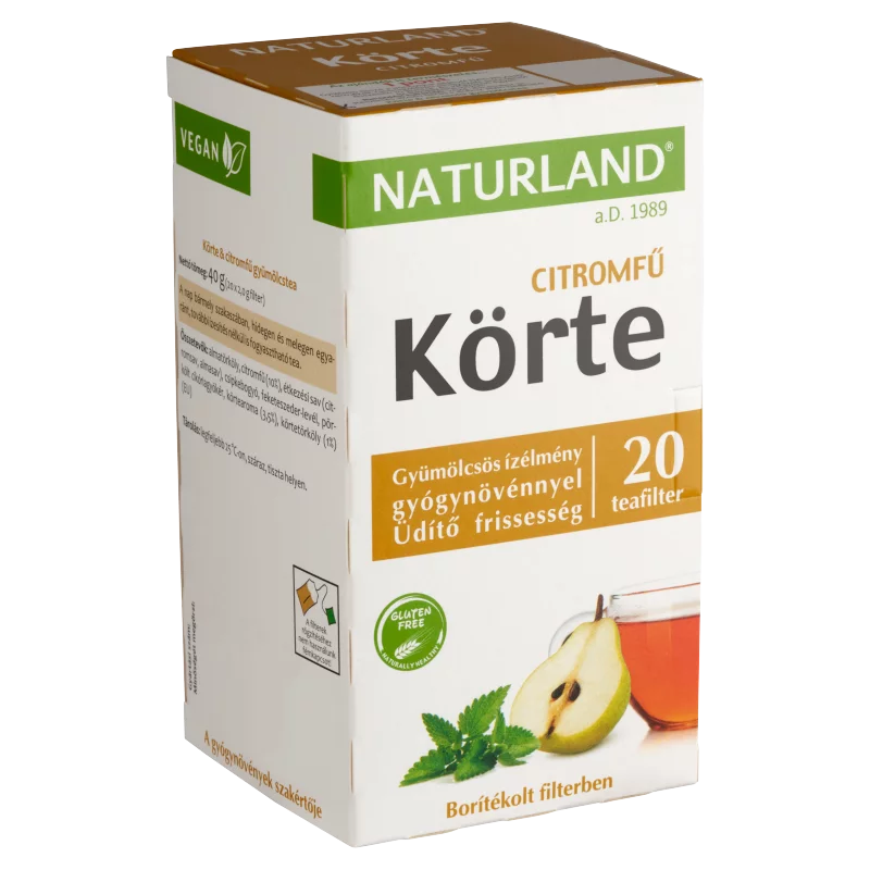 Naturland körte & citromfű gyümölcstea 20 filter 40 g