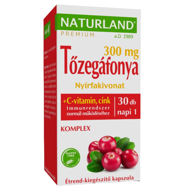 Naturland kapszula 30db tőzegáfonya komplex C-vit. nyírfakiv.