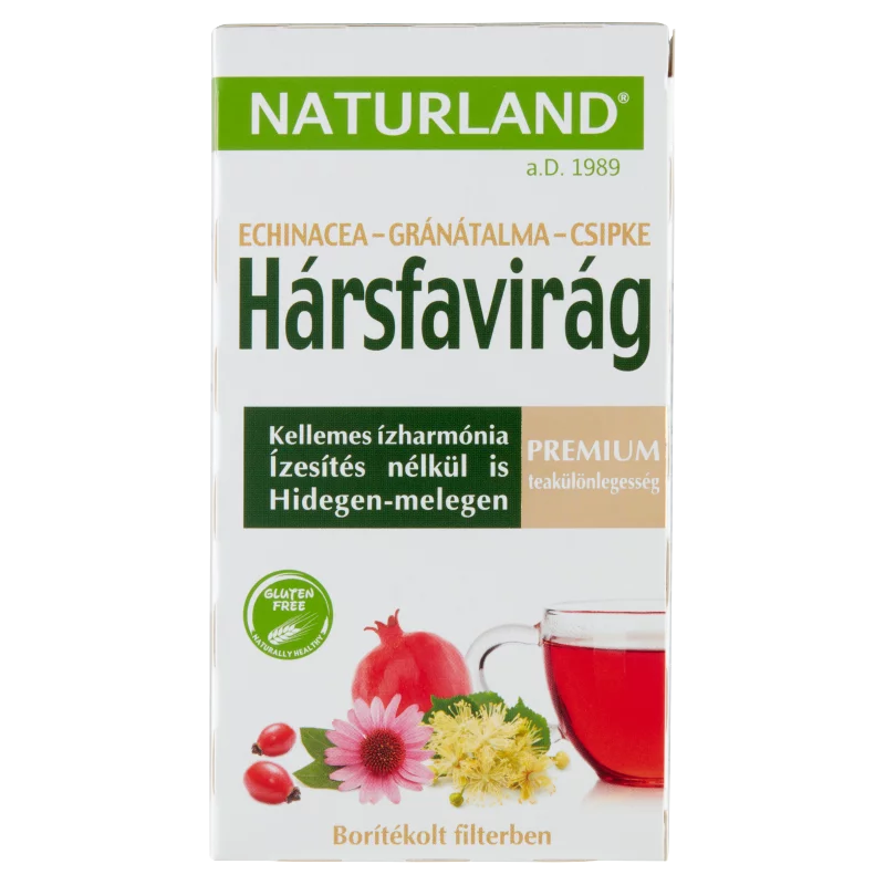 Naturland hársfavirág & echinacea & gránátalma & csipkebogyó teakeverék 20 filter 24 g 