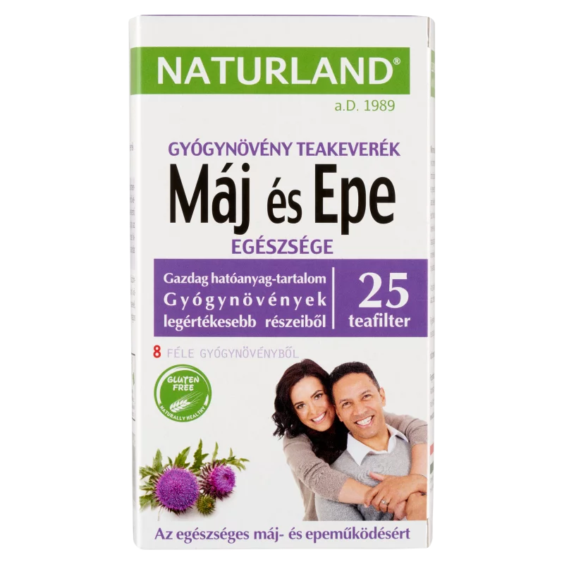 Naturland máj és epe egészsége gyógynövény teakeverék 25 filter 25 g