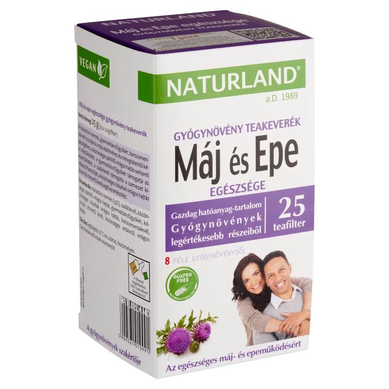 Naturland máj és epe egészsége gyógynövény teakeverék 25 filter 25 g