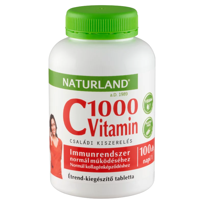 Naturland C vitamin 1000 mg étrend-kiegészítő tabletta 100 db 130 g