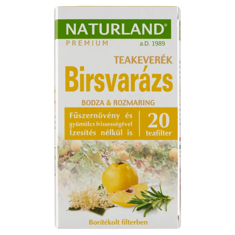 Naturland Premium Birsvarázs birsalma ízesítésű teakeverék rozmaringgal és bodzával 20 filter 30 g