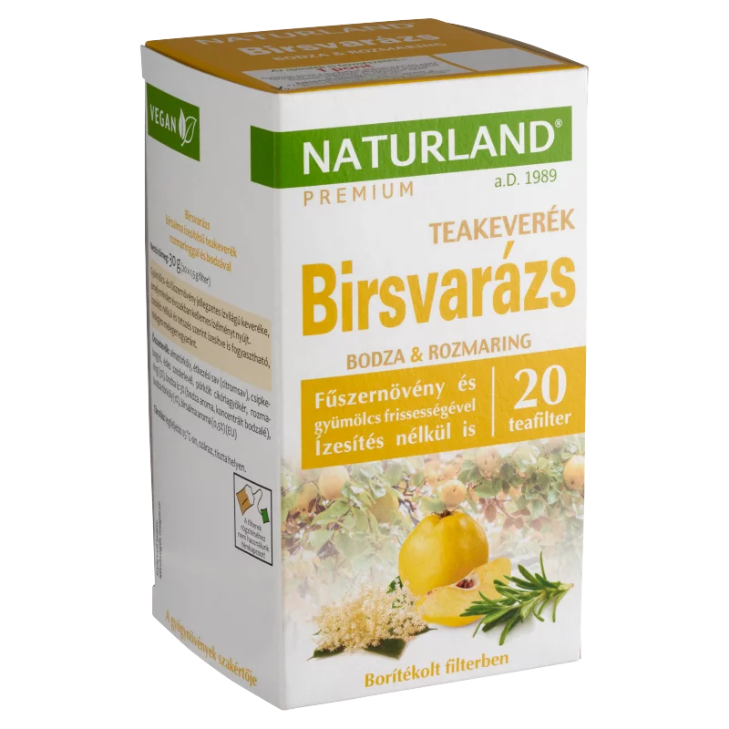 Naturland Premium Birsvarázs birsalma ízesítésű teakeverék rozmaringgal és bodzával 20 filter 30 g
