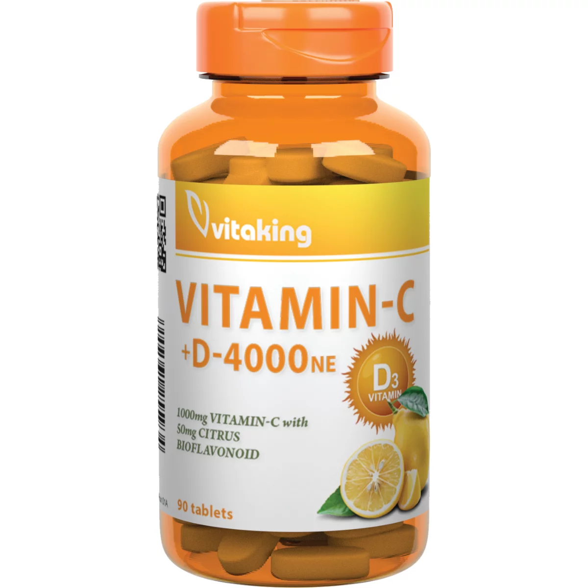 Vitaking C-vitamin 90db 1000mg +D-vitamin 4000NE