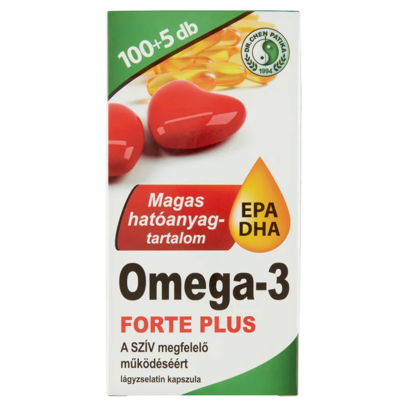 Dr. Chen Patika Omega-3 Forte Plus étrend-kiegészítő lágyzselatin kapszula 105 db 141,9 g