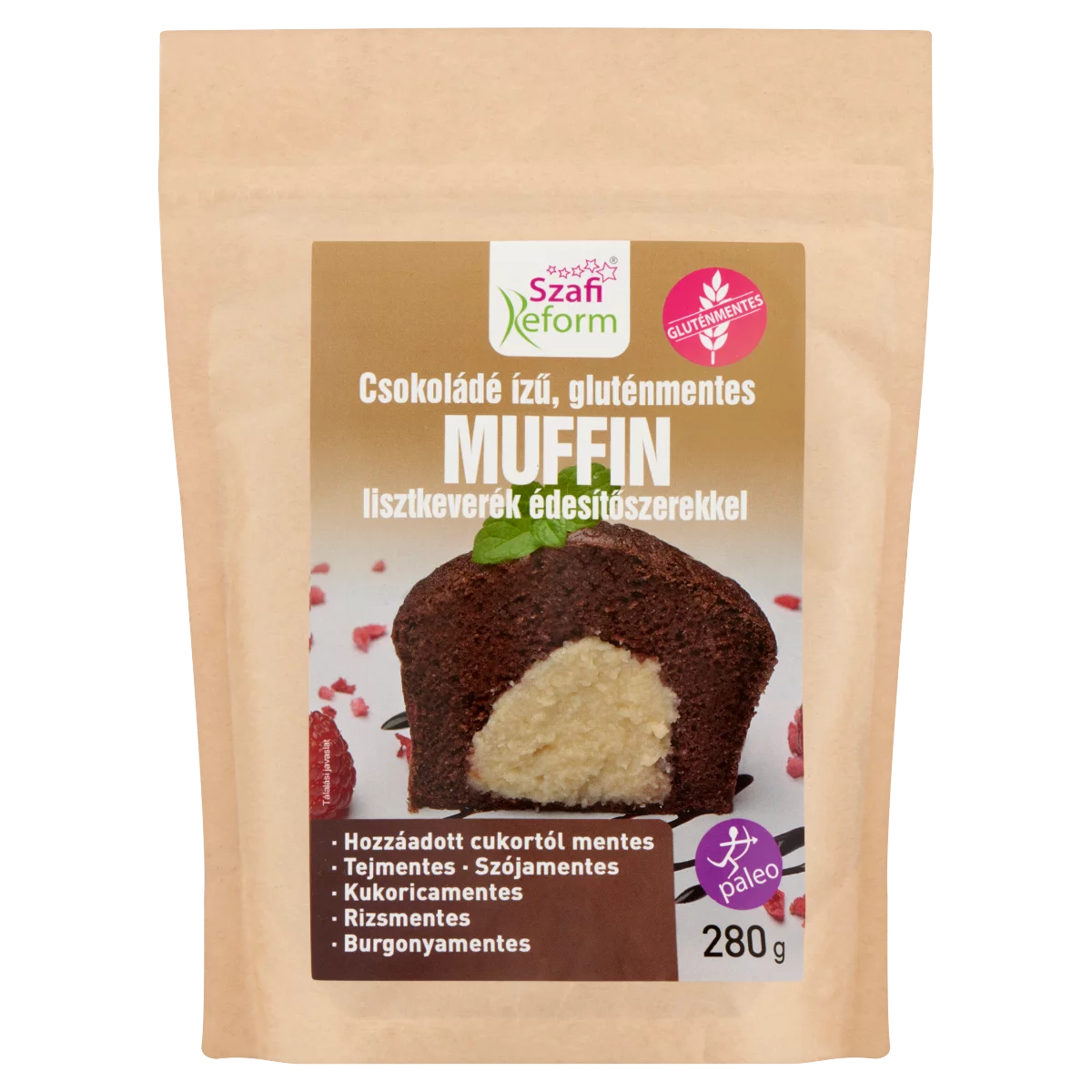 Szafi Reform csokoládé ízű, gluténmentes muffin lisztkeverék édesítőszerekkel 280 g