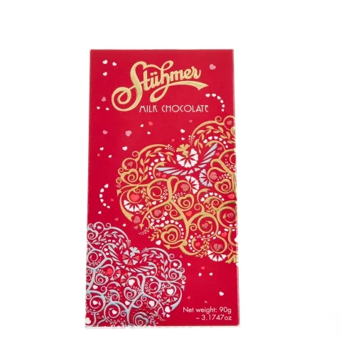 Stühmer táblás tejcsokoládé 90g - Szívek