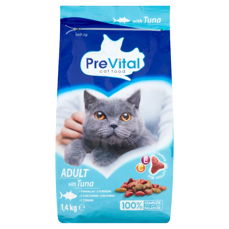 PreVital teljes értékű állateledel felnőtt macskák számára tonhallal 1,4 kg 
