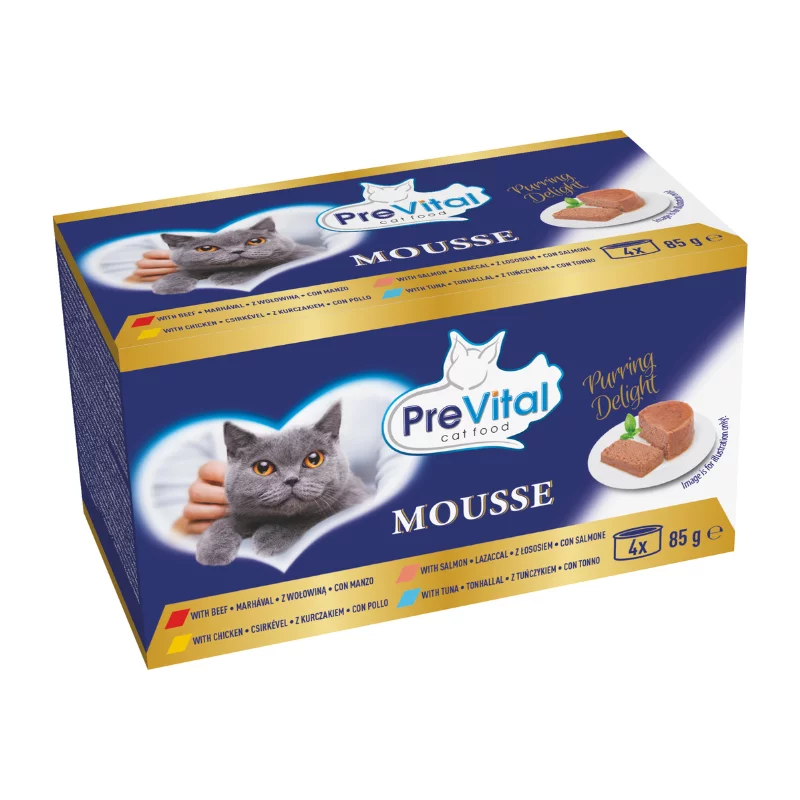 PreVital Mousse nedves macskaeledel 4x85g vegyes (felnőtt)