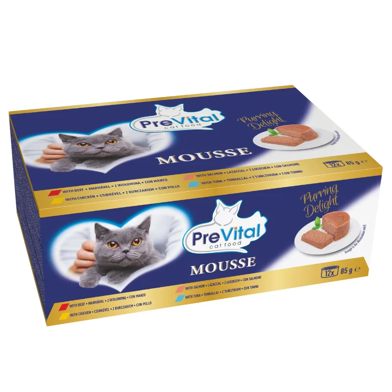 PreVital Mousse nedves macskaeledel 12x85g vegyes (kölyök)