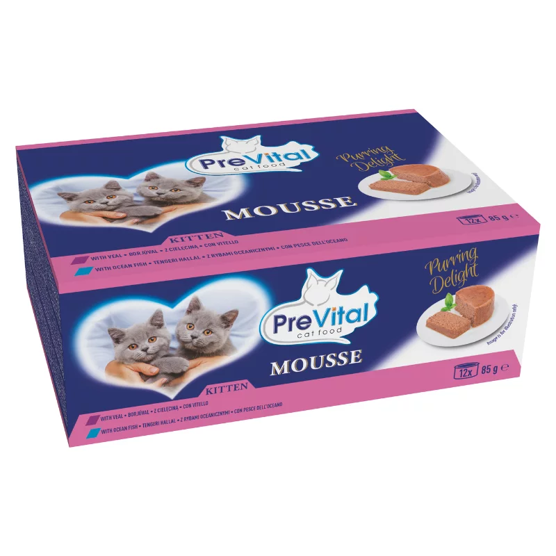 PreVital Mousse nedves macskaeledel 12x85g vegyes (felnőtt)