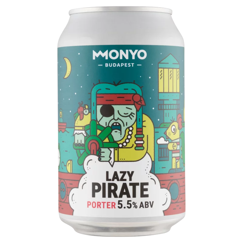 MONYO Lazy Pirate Porter típusú felsőerjesztésű szűretlen sör 5,5% 330 ml