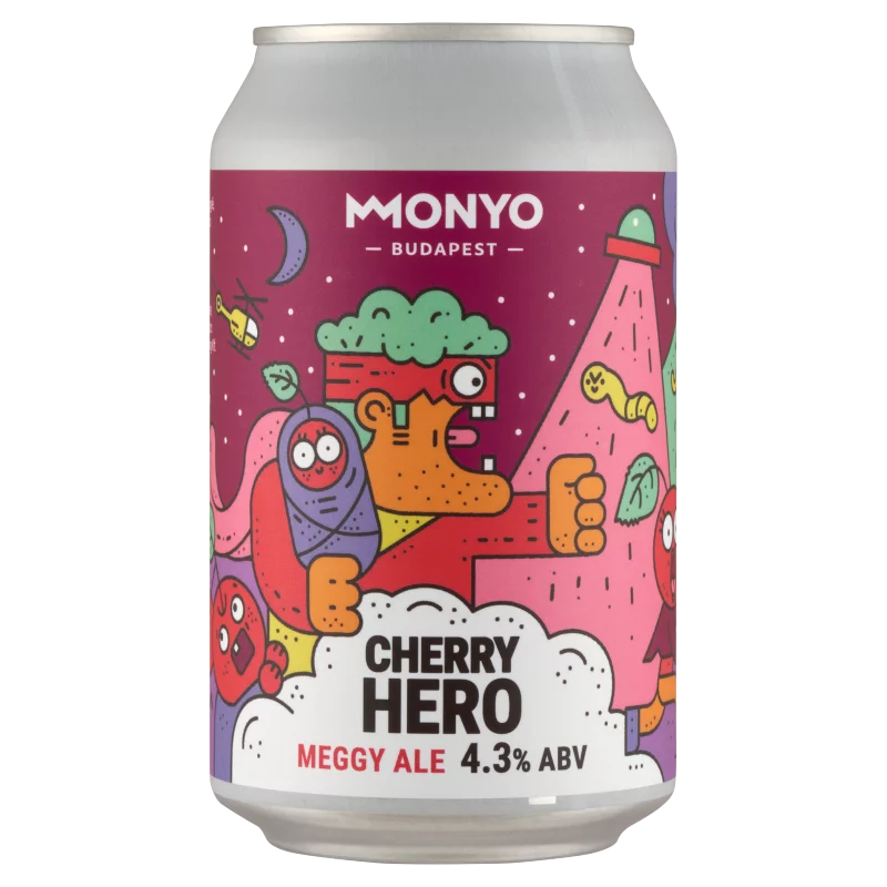 MONYO Cherry Hero Ale felsőerjesztésű szüretlen sör meggyel 4,3% 330 ml