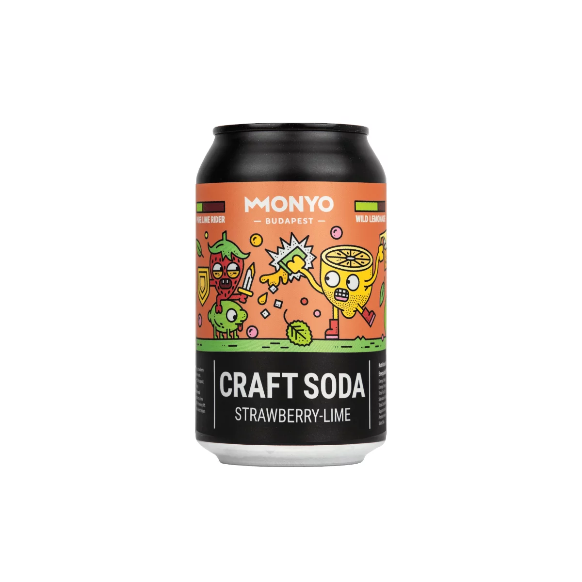 Monyo Craft Soda szénsavas üdítőital 0,33l eper-lime