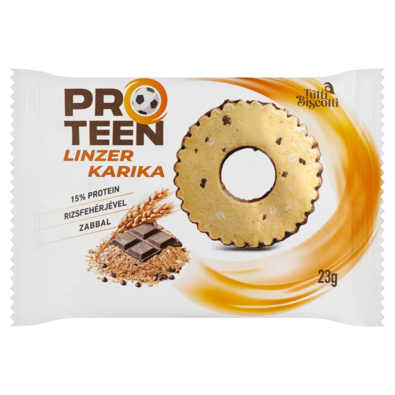 ProTeen linzer karika magas fehérjetartalmú linzertészta kakaós bevonótalppal 23 g