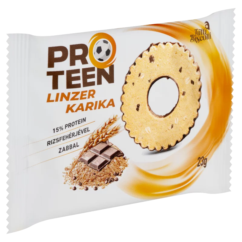 ProTeen linzer karika magas fehérjetartalmú linzertészta kakaós bevonótalppal 23 g