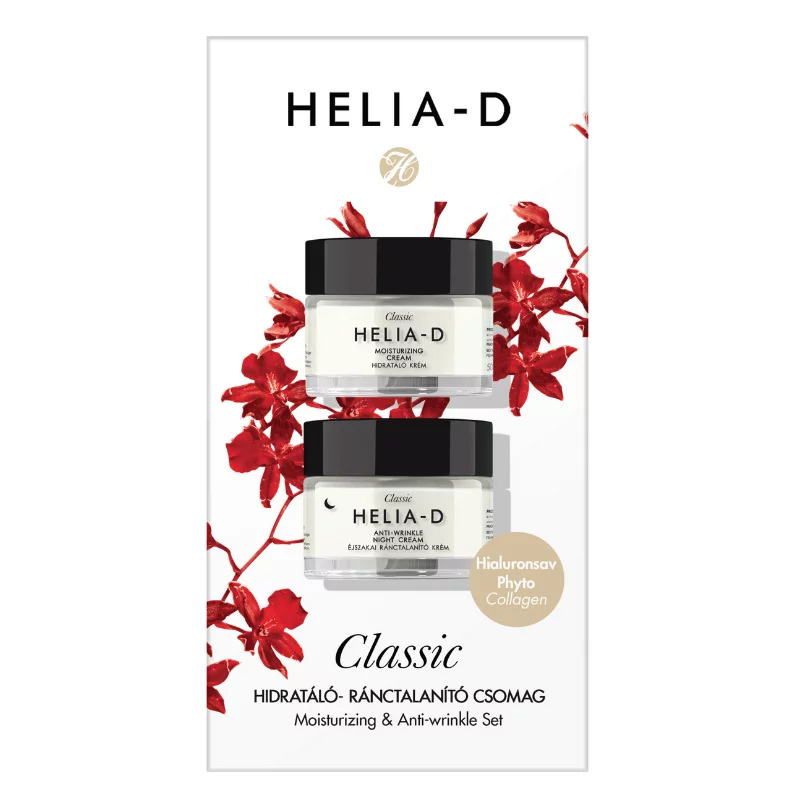 Helia-D Classic hidratáló nappali arckrém 50 ml + ránctalanító éjszakai krém 50 ml – ajándékcsomag