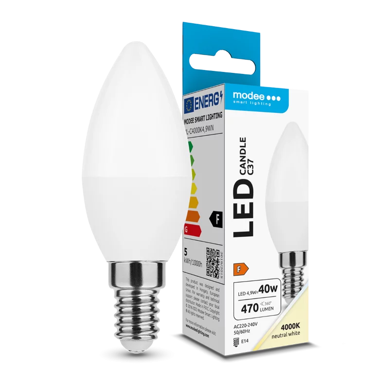Modee LED fényforrás Candle 4,9W E14 200° 4000K (470 lumen) ERP