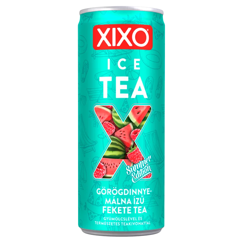 XIXO Ice Tea görögdinnye- és málnaízű jegestea gyümölcslével és természetes teakivonattal 250 ml