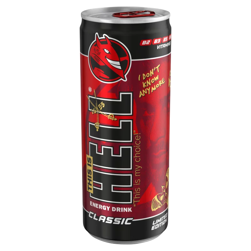 HELL Classic tuttifruttiízű, koffeintartalmú, szénsavas, alkoholmentes ital 250 ml