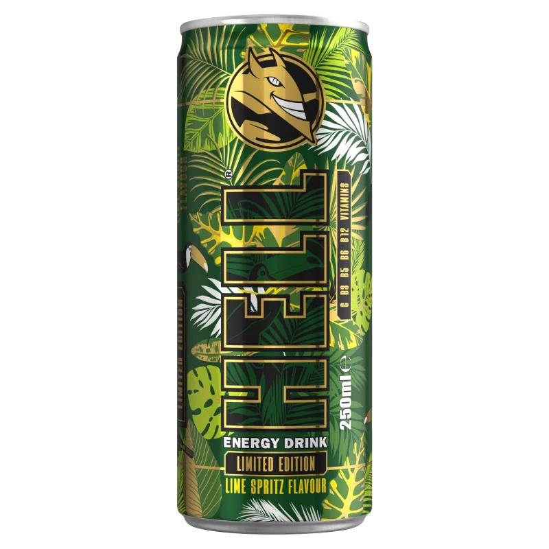HELL lime- és mentaízű, koffeintartalmú, szénsavas, alkoholmentes ital 250 ml