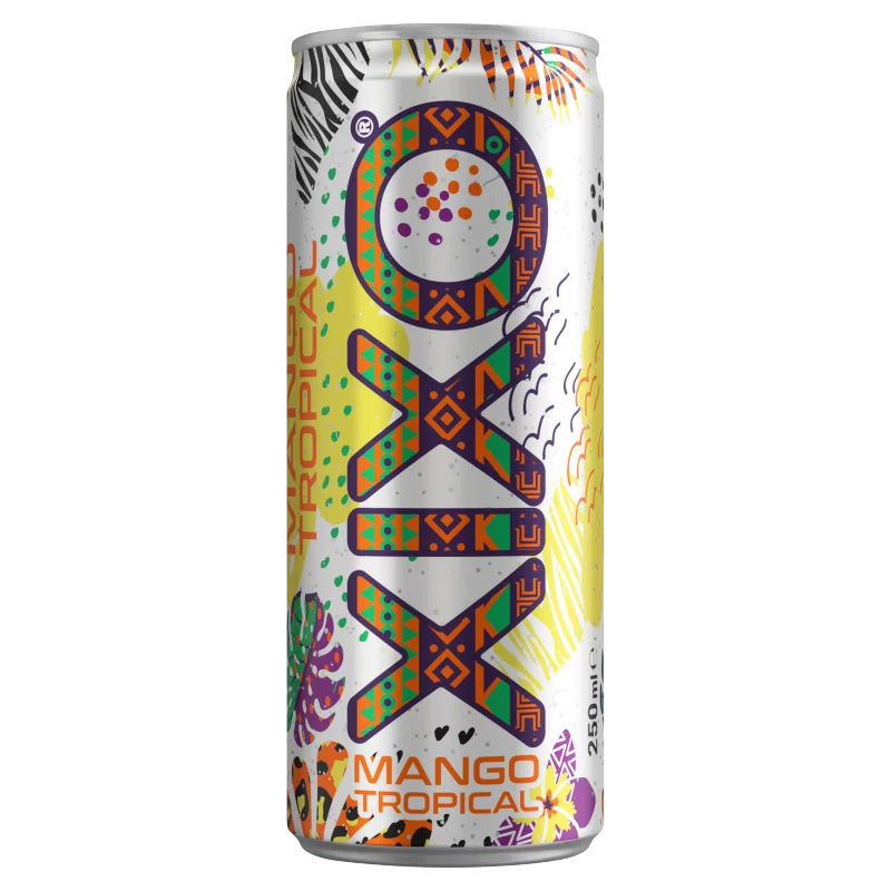 XIXO Mango Tropical mangó- és maracujaízű, szénsavas üdítőital cukrokkal és édesítőszerekkel 250 ml