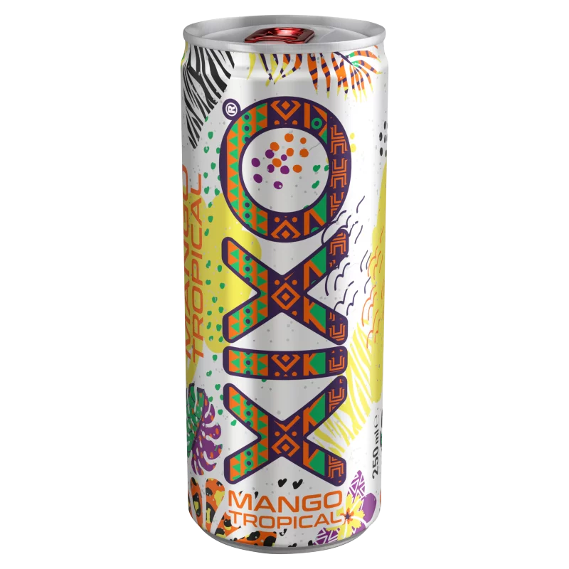 XIXO Mango Tropical mangó- és maracujaízű, szénsavas üdítőital cukrokkal és édesítőszerekkel 250 ml