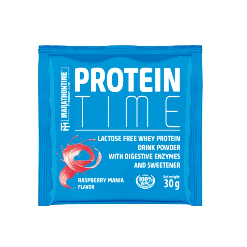 Marathontime fehérjepor 30g málna mánia Protein Time