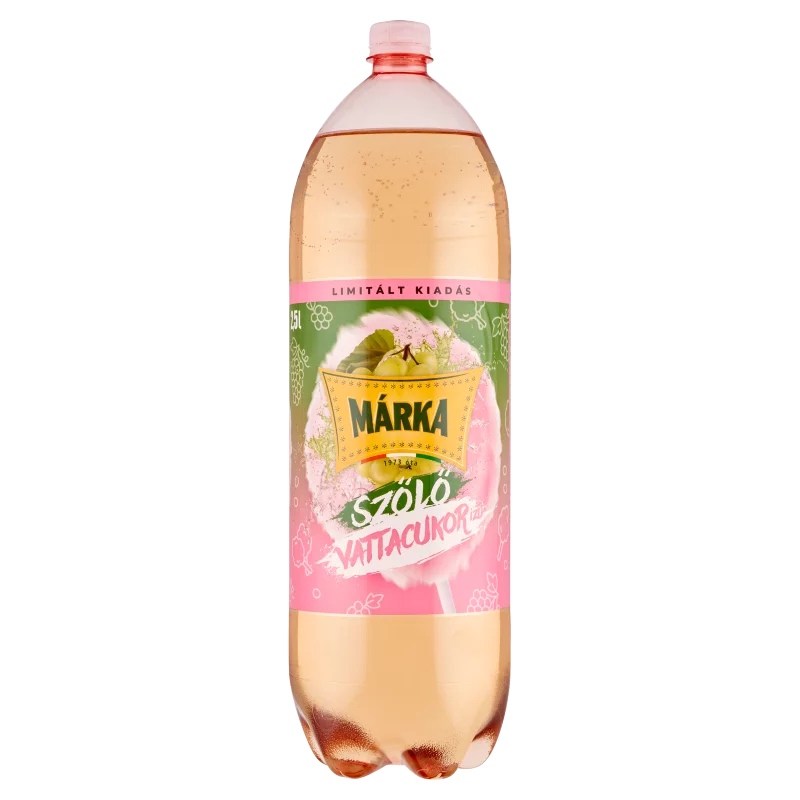Márka szőlő-vattacukor ízű szénsavas üdítőital cukorral 2,5 l